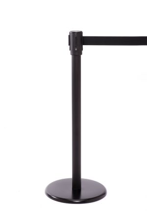 Black retractable stanchion