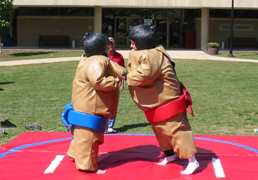 Sumo Wrestlers with Mat