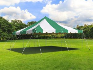 Canopy 15' X 15' Green & White Striped