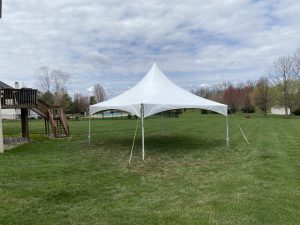 TENT 20X20 FRAME HIGH PEAK (INCLUDES SET-UP)