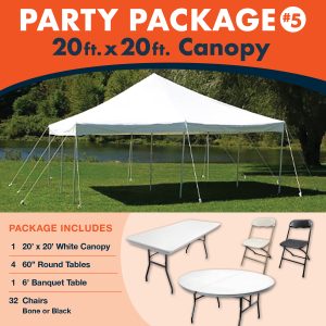 Party Package 20' X 20' Canopy White (Customer Installed Only)