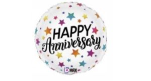 18" Mylar Balloon- Anniversary Colorful