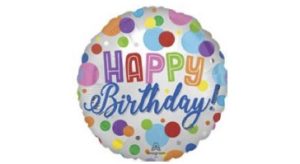 18" Mylar Balloon- Happy Birthday Satin Orbs