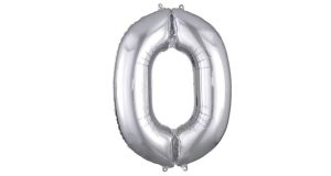 34" Mylar Balloon- Silver Number 0