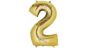 34" Mylar Balloon- Gold Number 2