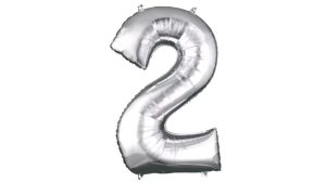 34" Mylar Balloon- Silver Number 2